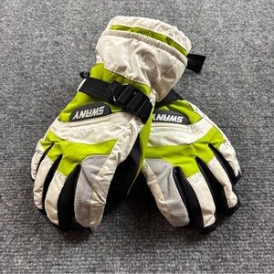 SWANY Youth Black/white/green Winter Gloves Fleece lined size: Small - 5-6